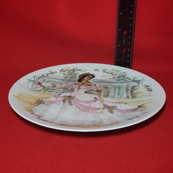 VTG 1976 D’Arceau Limoges Collectors Plate Scarlet En Crinoline La Femme inacces - Picture 10 of 10